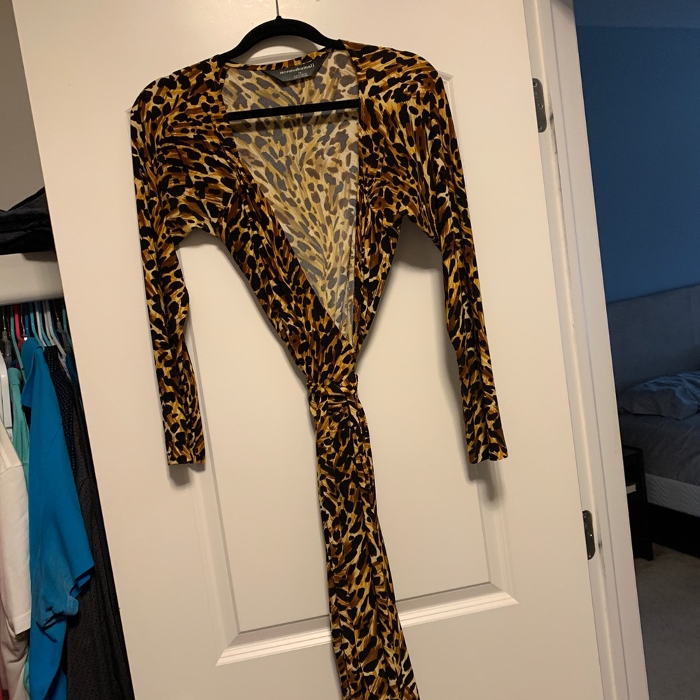 Leopard wrap dress